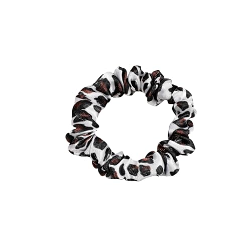 10 Stück Satin Haargummi,Stoffhaarband Dünnes Haarband Klein Silk Scrunchies Weich Elastische Haarseil Elegante Haarschmuck für Damen Lange Feine Oder Dicke Lockige Haare,Leopardenweiß von Blausky