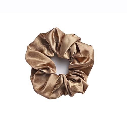 10 Stück Satin Scrunchies,Weich Elastisch Damen Haarringe Elegante Haarschmuck Haargummi Bunte Haarbänder Gummibänder Haargummis Pferdeschwanzhalter für Frauen Hochzeit Täglich,Caramel Colour von Blausky