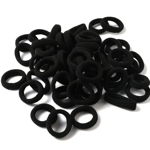 10 Stück elastische Haarbänder,nahtlose Haargummis Weiches Stoff-Haarband Scrunchie ohne Metall Zopfgummi Klein Haarring Pferdeschwanz Halter Haar-Accessoires für Frauen,Schwarz von Blausky