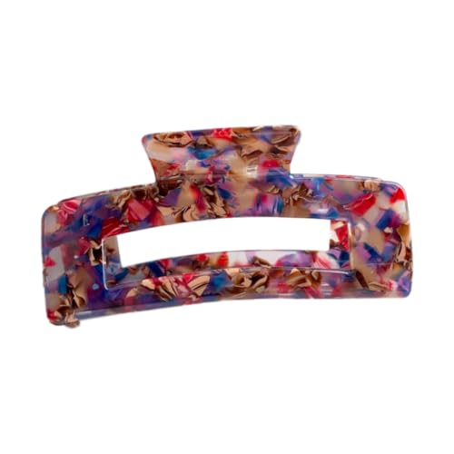 10.5cm Groß Haarklammer,Bunte Rechteckig Hair Clip Schildpatt-Zelluloseacetat Haarspange Rutschfester Kunststoff Haarkrallen Haarschmuck Starker Halt für Damen Dickes Haar,Lila B von Blausky