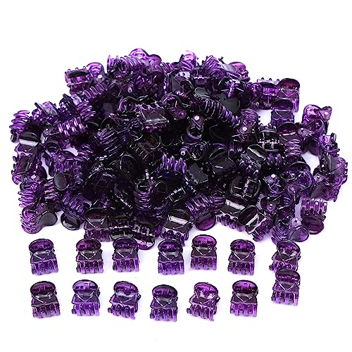 100 Stück Mini Haarklauenclip Haarspangen,Niedlich Haarklammer Klein,Rutschfeste Haargreifer,Bunt Haarstyling-Zubehör,Klein Hair Clips als Geschenk für Frauen und Damen,Lila von Blausky