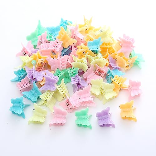 100 Stück Mini Schmetterling Haarspangen,Niedlich Haarklammer Klein,Rutschfeste Haargreifer,Bunt Haarstyling-Zubehör,Klein Hair Clips als Geschenk für Damen und Frauen,Farbe B von Blausky