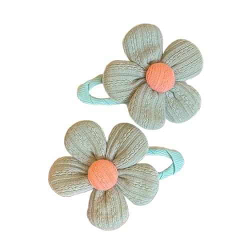 2 Paar Süße Stoffblumen Haarspangen,Bunt Blumen Haarklammern automatische Haarspangen Rutschfest Haarclips Metall Hair Clips Haarschmuck für Frauen feines und mitteldickes Haar,Grün von Blausky
