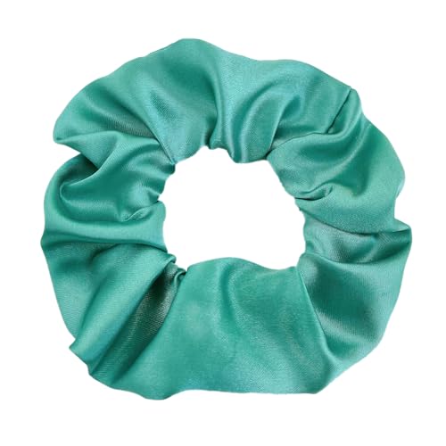 2 Stück 10 cm Haargummi Scrunchies Bunte Haargummis Elastische Haarbänder Haare Ringe,Stoff Haarschmuck Gummibänder Haar Bänder Pferdeschwanz Haarschmuck für Damen und Frauen,Blaugrün von Blausky