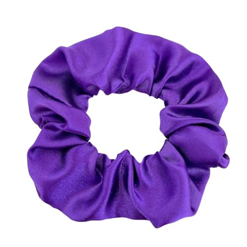 2 Stück 10 cm Haargummi Scrunchies Bunte Haargummis Elastische Haarbänder Haare Ringe,Stoff Haarschmuck Gummibänder Haar Bänder Pferdeschwanz Haarschmuck für Damen und Frauen,Dunkelviolett B von Blausky