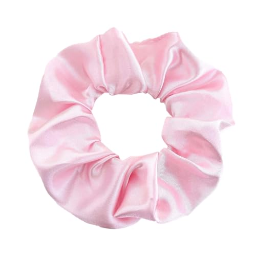 2 Stück 10 cm Haargummi Scrunchies Bunte Haargummis Elastische Haarbänder Haare Ringe,Stoff Haarschmuck Gummibänder Haar Bänder Pferdeschwanz Haarschmuck für Damen und Frauen,Hellrosa von Blausky
