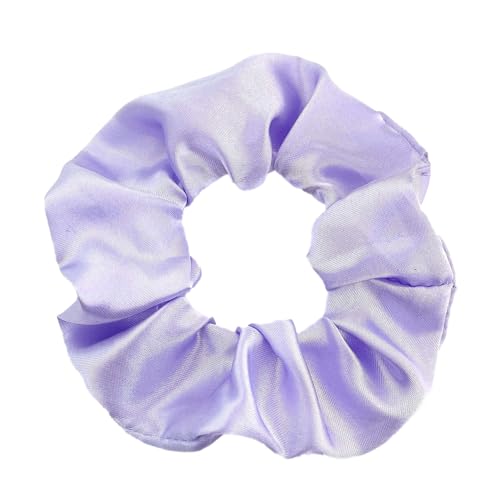 2 Stück 10 cm Haargummi Scrunchies Bunte Haargummis Elastische Haarbänder Haare Ringe,Stoff Haarschmuck Gummibänder Haar Bänder Pferdeschwanz Haarschmuck für Damen und Frauen,Hellviolett B von Blausky