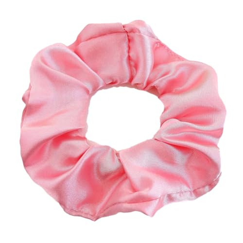 2 Stück 10 cm Haargummi Scrunchies Bunte Haargummis Elastische Haarbänder Haare Ringe,Stoff Haarschmuck Gummibänder Haar Bänder Pferdeschwanz Haarschmuck für Damen und Frauen,Rosa A von Blausky