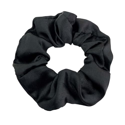 2 Stück 10 cm Haargummi Scrunchies Bunte Haargummis Elastische Haarbänder Haare Ringe,Stoff Haarschmuck Gummibänder Haar Bänder Pferdeschwanz Haarschmuck für Damen und Frauen,Schwarz von Blausky