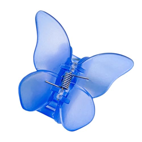 2 Stück 5.5x4.3cm Schmetterling Haarklammer,Bunt Klein Butterfly Hair Clip Rutschfestes Haar Jaw Clips Haarschmuck Acryl Matt Haarspangen Haarstyling-Zubehör für Frauen,Dunkelblau von Blausky
