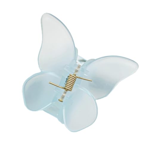 2 Stück 5.5x4.3cm Schmetterling Haarklammer,Bunt Klein Butterfly Hair Clip Rutschfestes Haar Jaw Clips Haarschmuck Acryl Matt Haarspangen Haarstyling-Zubehör für Frauen,Hellblau von Blausky