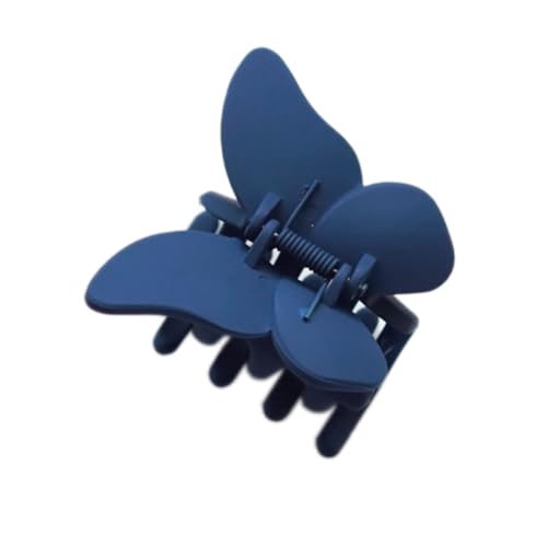 2 Stück 5.5x4.3cm Schmetterling Haarklammer,Bunt Klein Butterfly Hair Clip Rutschfestes Haar Jaw Clips Haarschmuck Acryl Matt Haarspangen Haarstyling-Zubehör für Frauen,Marineblau von Blausky