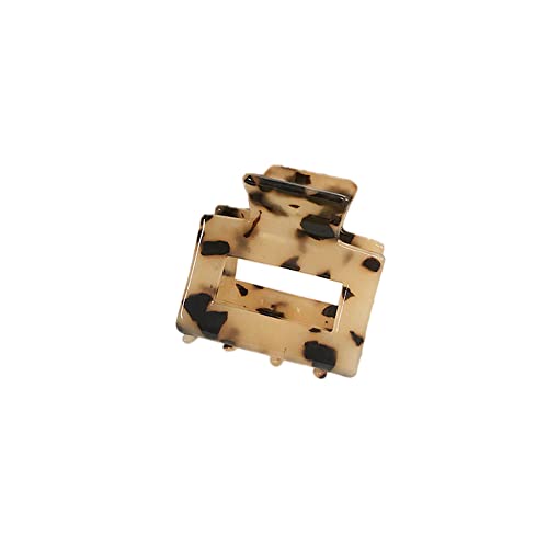 2 Stück 5x5cm Quadratische Haarspange,Klein Claw Clip Rutschfeste Acryl Haarklammer Bunt Hair Clip Haaraccessoire Haarstyling Zubehör für Frauen und Damen Dickes Dünnes Haar,Beige von Blausky