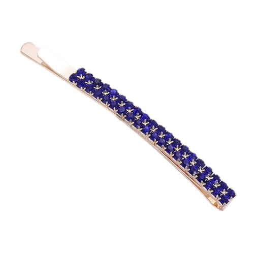 2 Stück 6.6x0.5cm Metall Bobby pins,Glitter Strass Haarnadeln Französisch Hair pin U-förmige Haarklammern Haarspange Haar Accessoires für Frauen Hair Styling Friseursalon,Königsblau von Blausky
