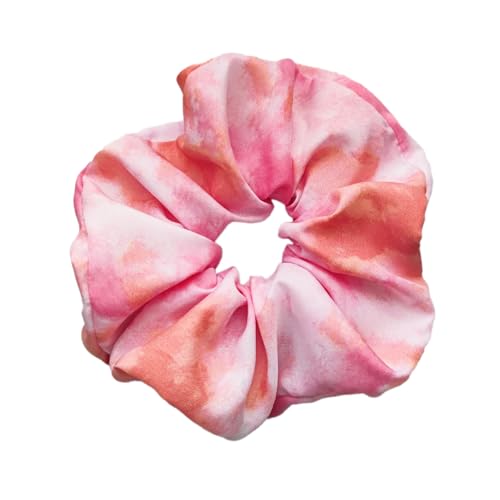 2 Stück 8 cm Haargummis Scrunchies für Damen,Tie-dye Haarbänder,Elastische Zopfgummis,Farbverlauf Haargummi,Haare Ringe Weich Haarschmuck Pferdeschwanzhalter Frauen,Gummibänder,Rosa von Blausky