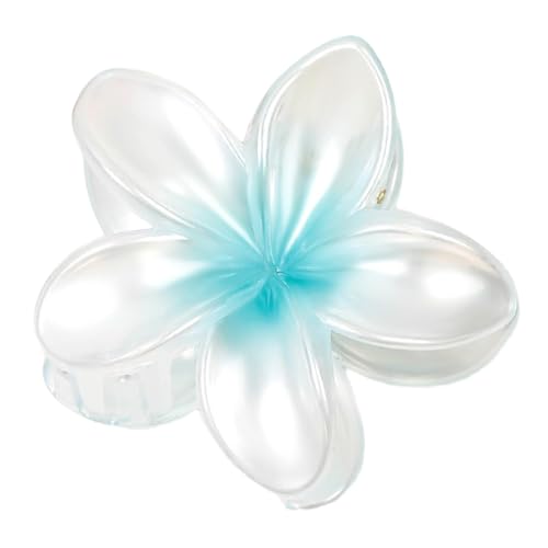 2 Stück 8cm Blumen Haarklammer,Bunt Hawaii Plumeria spangen haare Rutschfeste Flower hair clips Haarspangen Haarschmuck Blume Haarstyling-Zubehör für Frauen Strand Urlaub,Blau B von Blausky
