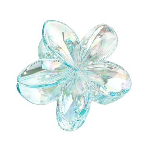 2 Stück 8cm Blumen Haarklammer,Bunt Hawaii Plumeria spangen haare Rutschfeste Flower hair clips Haarspangen Haarschmuck Blume Haarstyling-Zubehör für Frauen Strand Urlaub,Hellblau A von Blausky