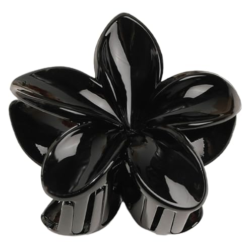 2 Stück 8cm Blumen Haarklammer,Bunt Hawaii Plumeria spangen haare Rutschfeste Flower hair clips Haarspangen Haarschmuck Blume Haarstyling-Zubehör für Frauen Strand Urlaub,Schwarz von Blausky
