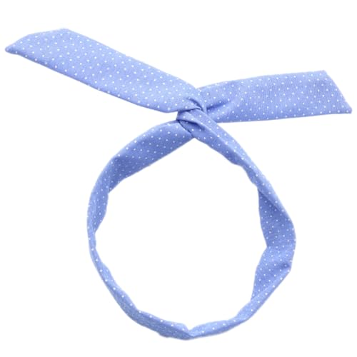 2 Stück Boho Haarband Damen,Stirnbänder aus Denim Häschenohr Stirnband mit Eisendraht Draht-Stirnbänder Breite Haarbänder Retro Haarschmuck Kopftuch für Frauen Alltag Makeup Yoga,Hellblau A von Blausky
