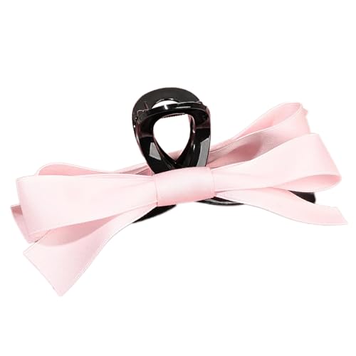 2 Stück Doppelseitig Schleife Haarklammern,Rutschfeste Haarklammer Haarkrallen Haarspangen mit Bandschleife Große Hair Clip Haarschmuck für Frauen Dünnes und Dickes Haar,Rosa von Blausky