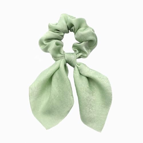 2 Stück Elastische Haargummis mit Schleife Hasenohren Scrunchies Kaninchen Hase Ohrschleife Haarbänder Satin Haare Ringe Haargummi Kaninchenohren Form für Frauen und Damen,Hellgrün von Blausky