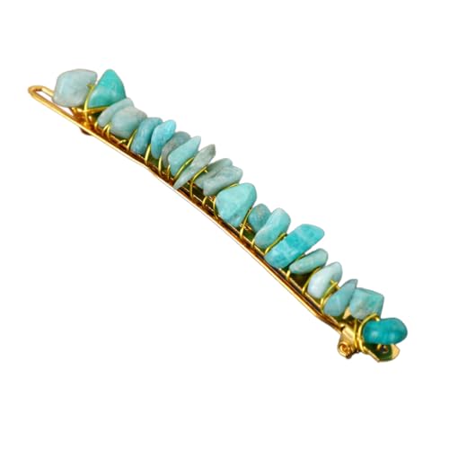 2 Stück Elegante Haarspangen für Damen,Haarnadeln aus Natürlicher Kristall Braut Hochzeit Schmuck Haar Clip Französische Haarspange Frauenhaarclip mit Edelsteinen für Alltag und Anlässe,Blaugrün von Blausky