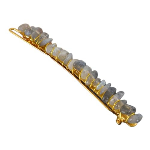 2 Stück Elegante Haarspangen für Damen,Haarnadeln aus Natürlicher Kristall Braut Hochzeit Schmuck Haar Clip Französische Haarspange Frauenhaarclip mit Edelsteinen für Alltag und Anlässe,Hellgrau von Blausky