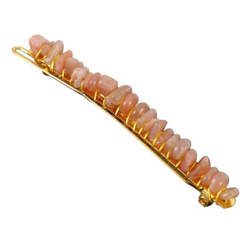 2 Stück Elegante Haarspangen für Damen,Haarnadeln aus Natürlicher Kristall Braut Hochzeit Schmuck Haar Clip Französische Haarspange Frauenhaarclip mit Edelsteinen für Alltag und Anlässe,Altrosa von Blausky