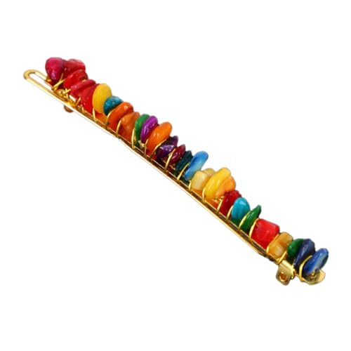 2 Stück Elegante Haarspangen für Damen,Haarnadeln aus Natürlicher Kristall Braut Hochzeit Schmuck Haar Clip Französische Haarspange Frauenhaarclip mit Edelsteinen für Alltag und Anlässe,Bunt D von Blausky