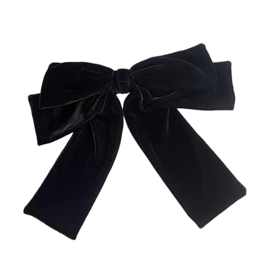 2 Stück Große Haarschleifen Clip Schleife Haarspange,Samtschleifen-Haarklammern,Elegante Französische Haarschmuck,Schleife Clip Stoff Haarschleife für Damen,Hochzeit Bankett Täglich,Schwarz von Blausky