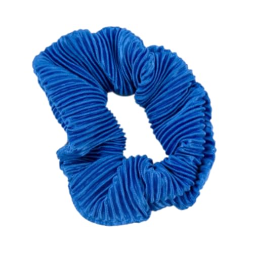 2 Stück Haargummis Scrunchie für Damen,Weiche elastische haargummis Plissiertes Hair Tie Hair Scrunchies Haargummi armband Pferdeschwanzhalter Haarschmuck für jeden Tag,Blau von Blausky