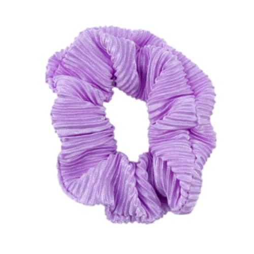 2 Stück Haargummis Scrunchie für Damen,Weiche elastische haargummis Plissiertes Hair Tie Hair Scrunchies Haargummi armband Pferdeschwanzhalter Haarschmuck für jeden Tag,Hellviolett von Blausky