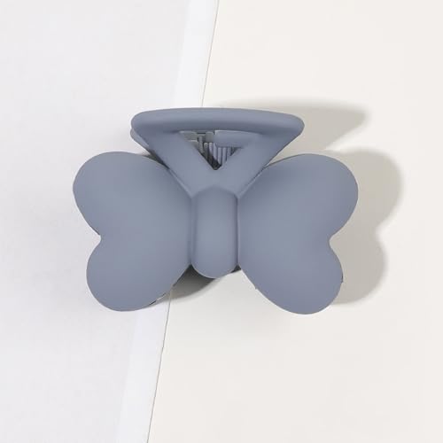 2 Stück Haarklamme,Kunststoff Rutschfester Haarspangen,Mini-Haarnadel,Haarklammern Matt,Modisches Haarschmuck,Haarstyling-Zubehör für Frauen Dickes und Dünnes Haar,Schmetterling-Blaugrau,4 cm von Blausky