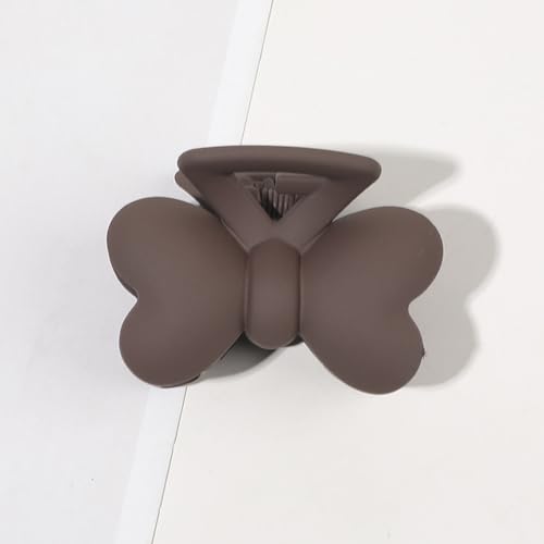 2 Stück Haarklamme,Kunststoff Rutschfester Haarspangen,Mini-Haarnadel,Haarklammern Matt,Modisches Haarschmuck,Haarstyling-Zubehör für Frauen Dickes und Dünnes Haar,Schmetterling-Dunkelkaffee,4 cm von Blausky