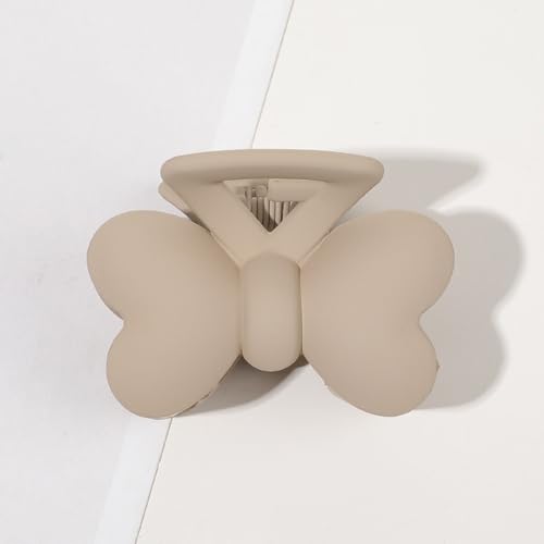 2 Stück Haarklamme,Kunststoff Rutschfester Haarspangen,Mini-Haarnadel,Haarklammern Matt,Modisches Haarschmuck,Haarstyling-Zubehör für Frauen Dickes und Dünnes Haar,Schmetterling-Hellkaffee,4 cm von Blausky