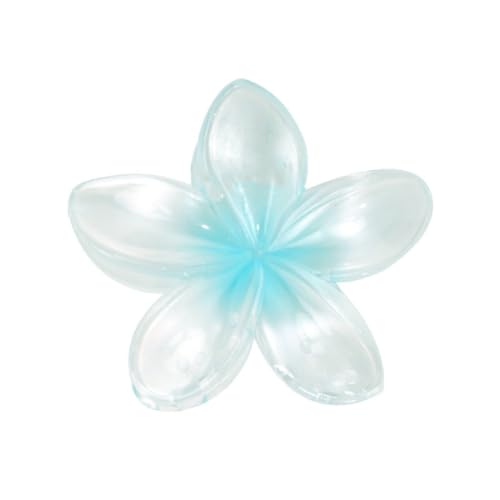 2 Stück Haarklammern mit Plumeria-Blumen-Motiv,Rutschfeste Blumen-Haarspange aus Acryl Farbig Plumeria Hair Clip 8cm Hawaii-Haarschmuck für Frauen dickes Dünnes Lockiges Haar,Hellblau von Blausky