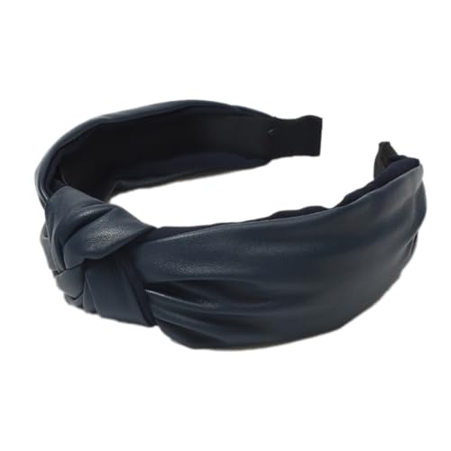 2 Stück Haarreifen Damen,Leder-Stirnband Stirnbänder mit Knoten Breit Haarband aus PU-Leder Anti-Rutsch Haarbänder Haarreif Haarschmuck Retro Style für täglich Strand Taufe,Marineblau 2 Stück Haarreifen Damen,Leder-Stirnband Stirnbänder mit Knoten Breit Haarband aus PU-Leder Anti-Rutsch Haarbänder Haarreif Haarschmuck Retro Style für täglich Strand Taufe,Marineblau von Blausky