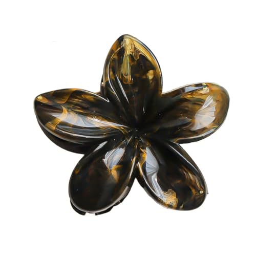 2 Stück Hawaiian Plumeria Haarklammern für Damen Dickes/Dünn Haar,Blumen Haarspangen Haarclips Rutschfeste Haarkrallen aus Harz Flower Hair Clip Haarschmuck für Strand Urlaub,Schwarz von Blausky