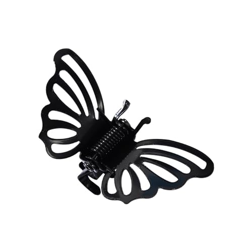 2 Stück Hohle Schmetterling Haarspange,4.5cm Metall Haarklammer französisches Claw Clip Rutschfeste Hair Clip Haarschmuck Haarstyling-Zubehör für Damen Medium und Dünnes Haar,Schwarz von Blausky