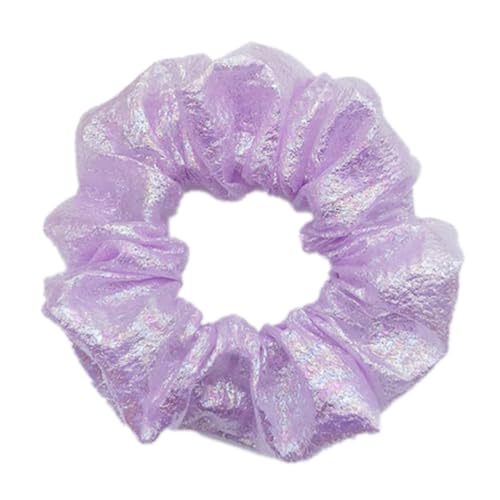 2 Stück Laser Scrunchies für Damen,Bunte Haarringe Elastische Haargummis Dicke Bänder Haarschmuck Weiche Pferdeschwanzhalter Geschenk für Frauen Geburtstag Valentinstag,Lila von Blausky