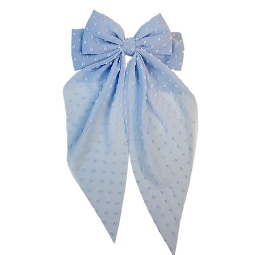 2 Stück Polka Dots Haarschleifen Clips Haarspange mit großer Schleife,Französische Haarspangen langer Schwanz,Metall-Haarnadeln Elegante Accessoires für Frauen und Damen,Geburtstagsparty,Himmelblau von Blausky