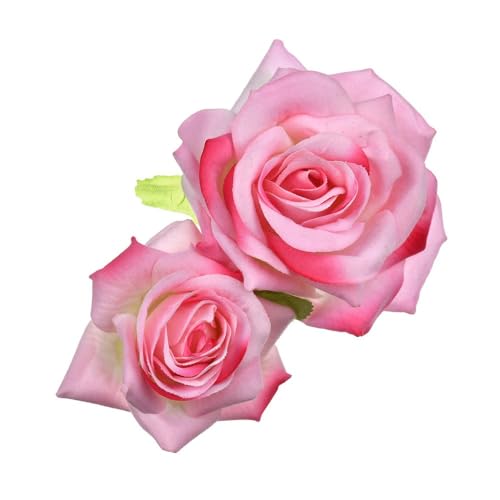 2 Stück Rosen Haarspange,Blumenclips mit 2 Rose Flanell Blumen-Haarnadeln Hair Clips Haarclip Elegante Haarschmuck Haarklammer für Damen Tänzerin Halloween Party Hochzeit,Pink von Blausky