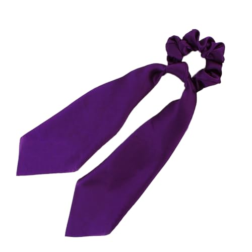 2 Stück Satin-Haarschleifen,Haarband mit Langer Schwanz für Damen Elastische Haargürtel Haargummis Haarbänder Elegant Bowknot Haar Ringe Pferdeschwanzhalter Frauen Haarschmuck,Satin-Lila von Blausky