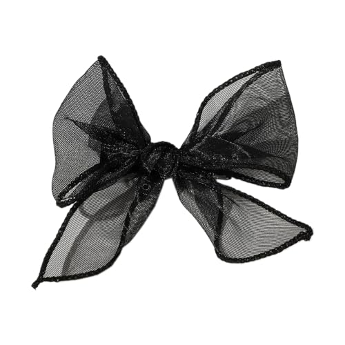 2 Stück Schleife Haarklammern,Kleine Haar Clips Haarklemmen Rutschfeste Haarspangen Metall Haarclips mit Tüllschleife Süße Haarschmuck zum Geschenk,für Damen und Frauen Haarstyling,Schwarz von Blausky