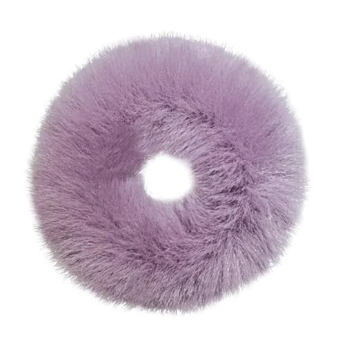 2 Stück Scrunchies für Damen,Plüsch-Haar-Ringe Elastische Stirnband Haargummis Flauschiger Plush-Haarband Haarschmuck Weiche Pferdeschwanzhalter Geeignet für Herbst und Winter,Lila von Blausky