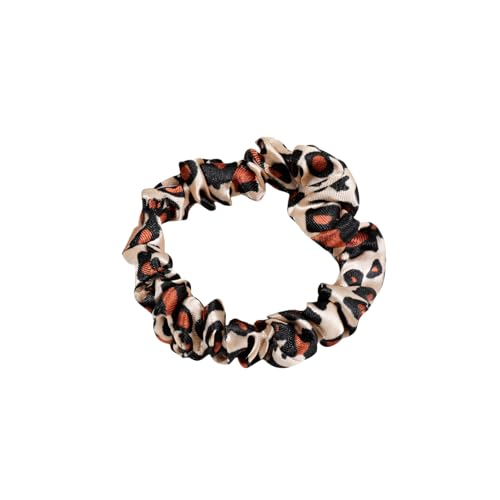 20 Stück Satin Haargummi,Stoffhaarband Dünnes Haarband Klein Silk Scrunchies Weich Elastische Haarseil Elegante Haarschmuck für Damen Lange Feine Oder Dicke Lockige Haare,Leopardenkaffee von Blausky