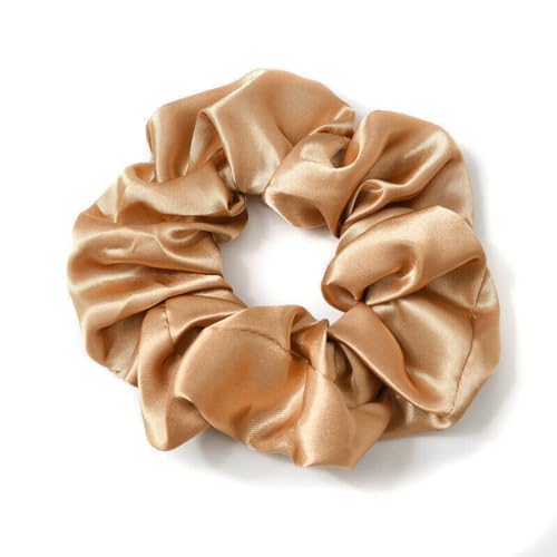 20 Stück Satin Haargummis Stoff Haargummis Weich Elastisch Haarbänder Haargummi Scrunchies Satin,Haare Ringe,Frauen Haarschmuck Pferdeschwanzhalter Haarband für Damen,Heller Kaffee von Blausky