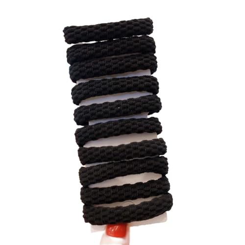 20 Stück elastische Haargummis für Damen,weiche Ohne Metall Zopfgummis Stoff Haarbänder Gummibänder Pferdeschwanzhalter Haar-Accessoires für dickes und lockiges Haar,Gitter Schwarz von Blausky