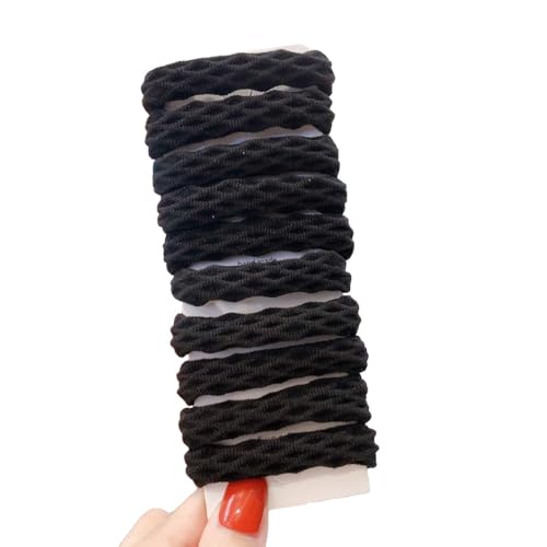 20 Stück elastische Haargummis für Damen,weiche Ohne Metall Zopfgummis Stoff Haarbänder Gummibänder Pferdeschwanzhalter Haar-Accessoires für dickes und lockiges Haar,Rhombus Schwarz von Blausky