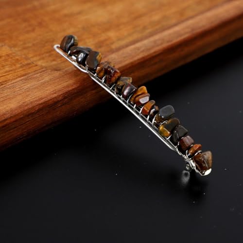 3 Stück Elegante Haarspangen Damen,Haarnadeln aus Natürlicher Kristall Braut Hochzeit Schmuck Haar Clip Französische Haarspange Frauenhaarclip mit Edelsteinen für Alltag und Anlässe,Bernstein+Silber von Blausky